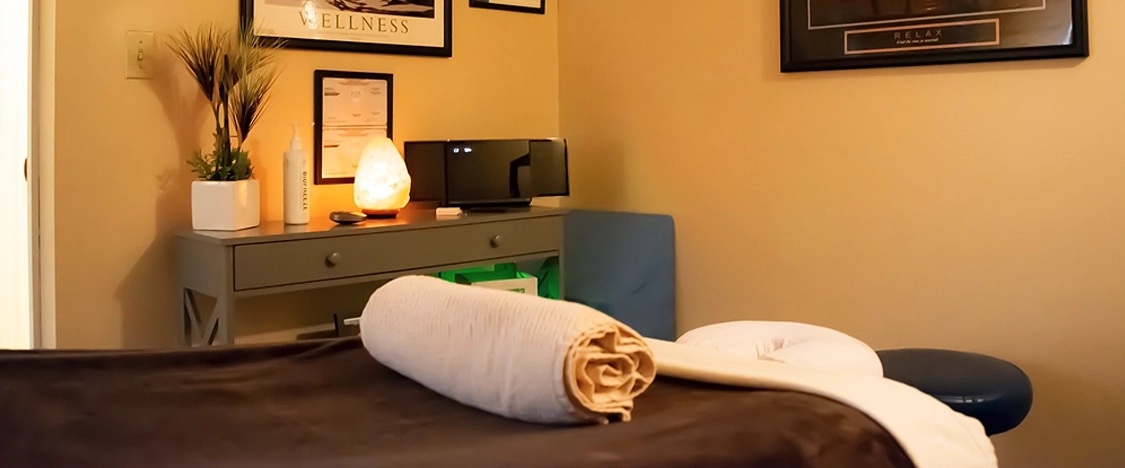 massage table set up